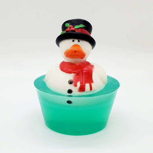 "Snowman" Rubber Duck Floating Soap