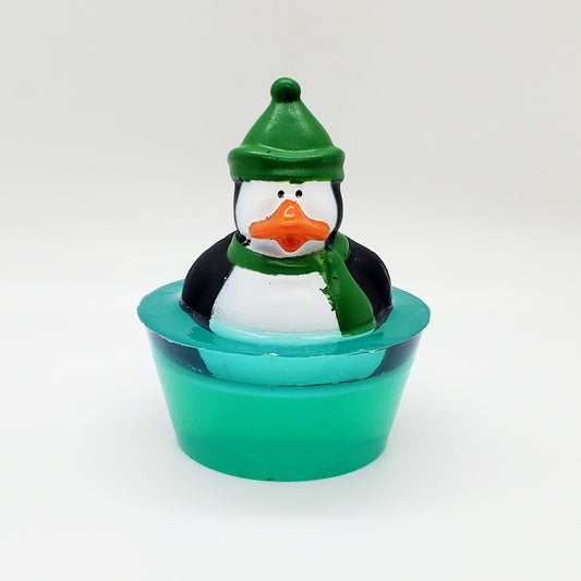 Rubber Duck Floating Soap "Pinguin" Green