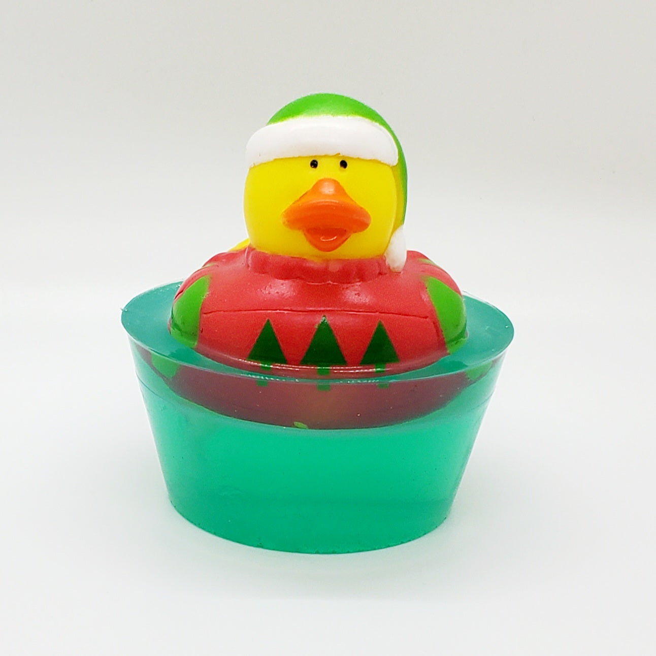 Rubber Duck Floating Soap "Ugly Sweater" Red