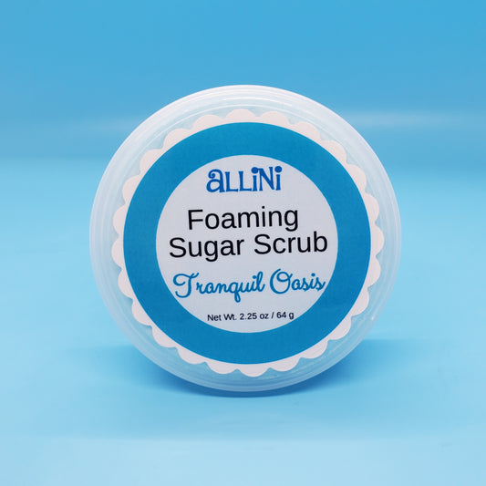 Allini Foaming Sugar Scrub "Tranquil Oasis" Travel Size 2.25 oz