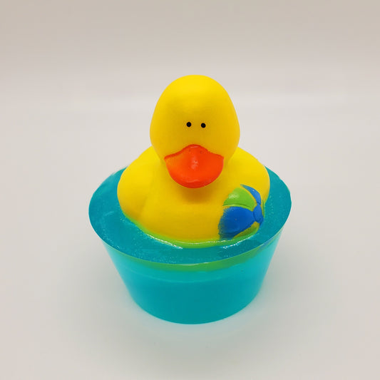 Yellow Duck with Beach Ball / Rubber Duck Floating Soap