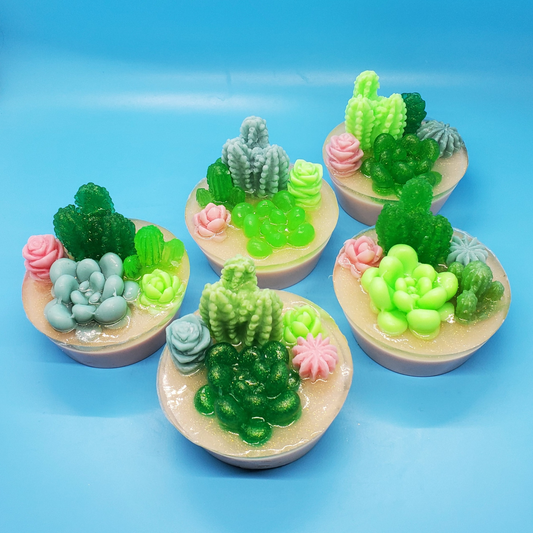 "Succulent Garden" Handcrafted Cupcake Soap